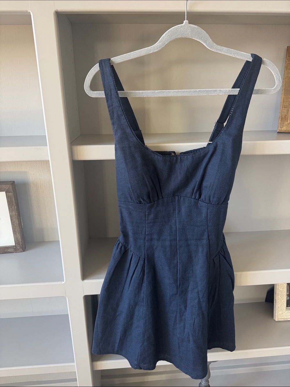 Abercrombie & Fitch Navy Square-Neck Mini Dress